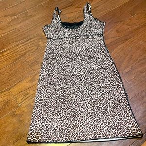 FIT Figure improving technology Leopard Lace Gown Slip Nightgown Size Medium